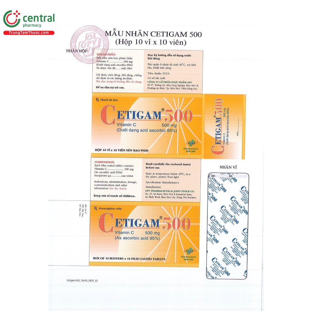 thuoc cetigam 500mg 2 H3225 thuoc cetigam 500mg 2 H3225