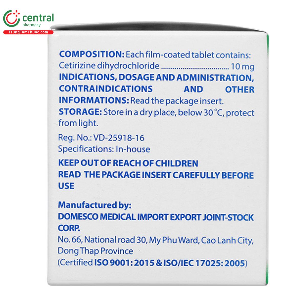 thuoc cetirizin 10mg domesco 8 C0303