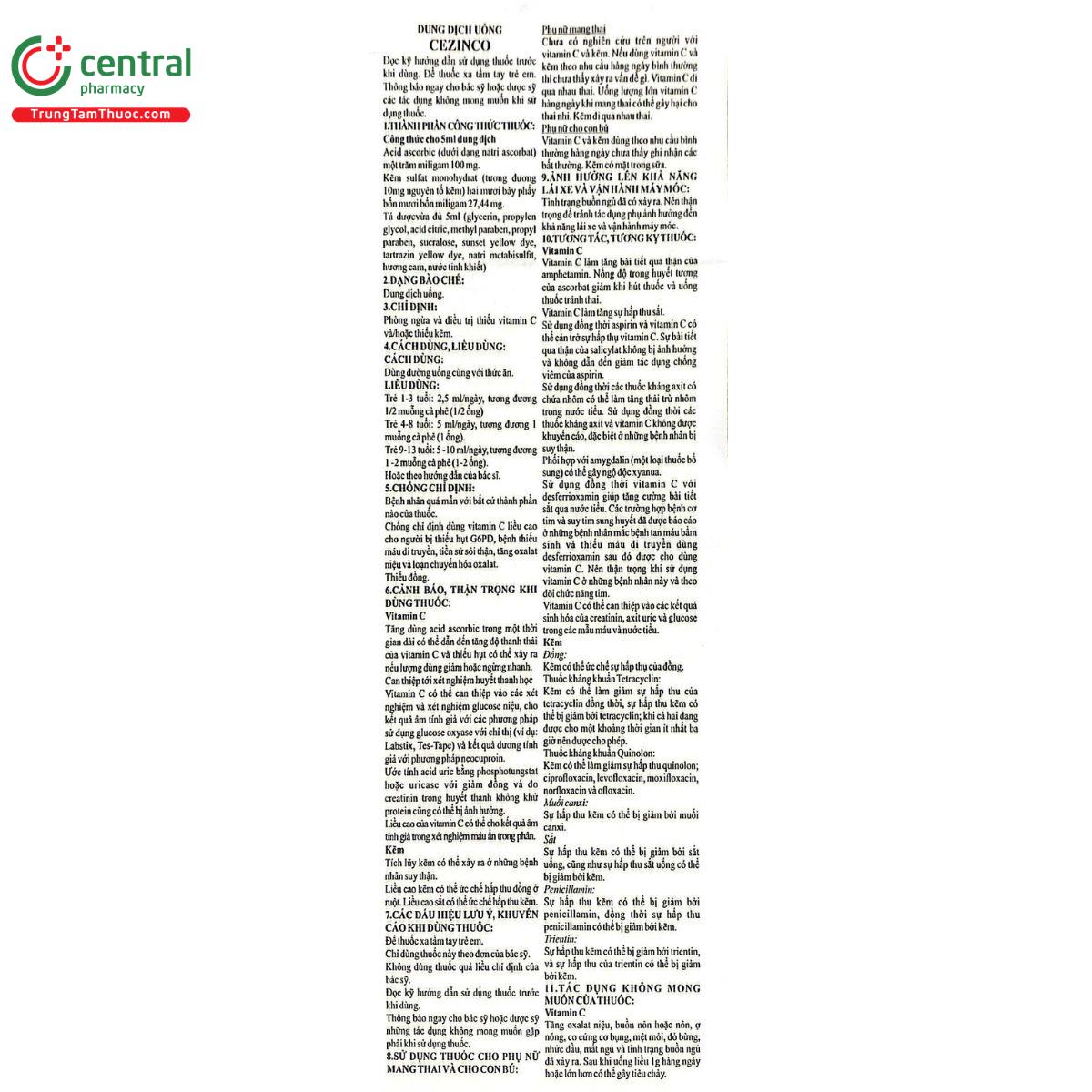 thuoc cezinco 110mg 5ml allomed 13 I3073