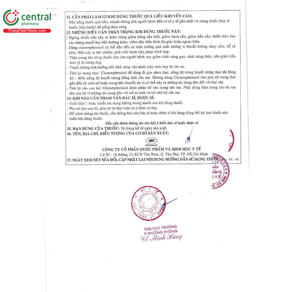 thuoc chloramphenicol 250mg mebiphar 10 F2686