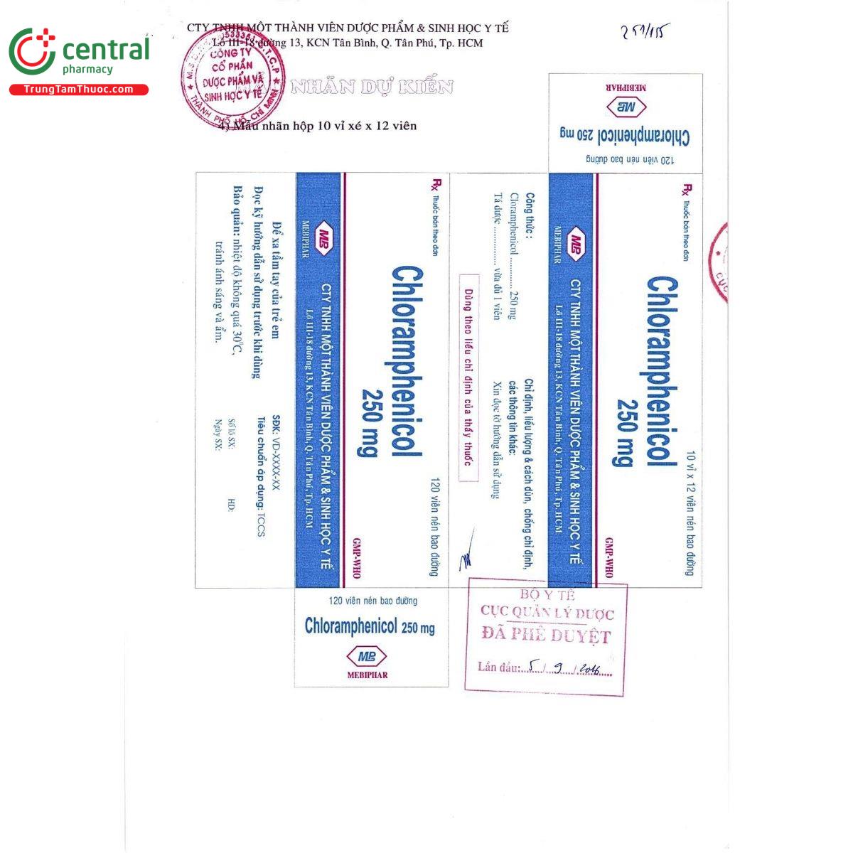 thuoc chloramphenicol 250mg mebiphar 5 I3456