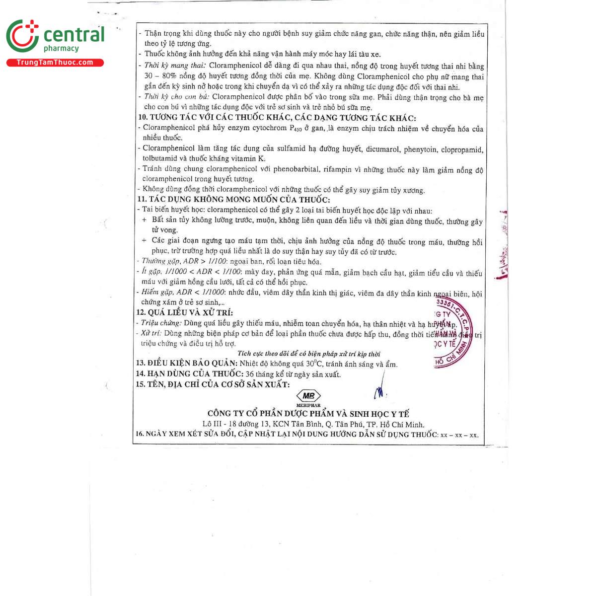 thuoc chloramphenicol 250mg mebiphar 8 S7160