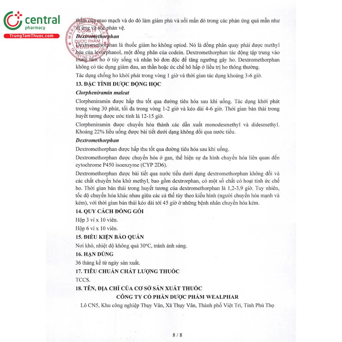 thuoc chlordextro dwp 4mg 30mg 10 I3246
