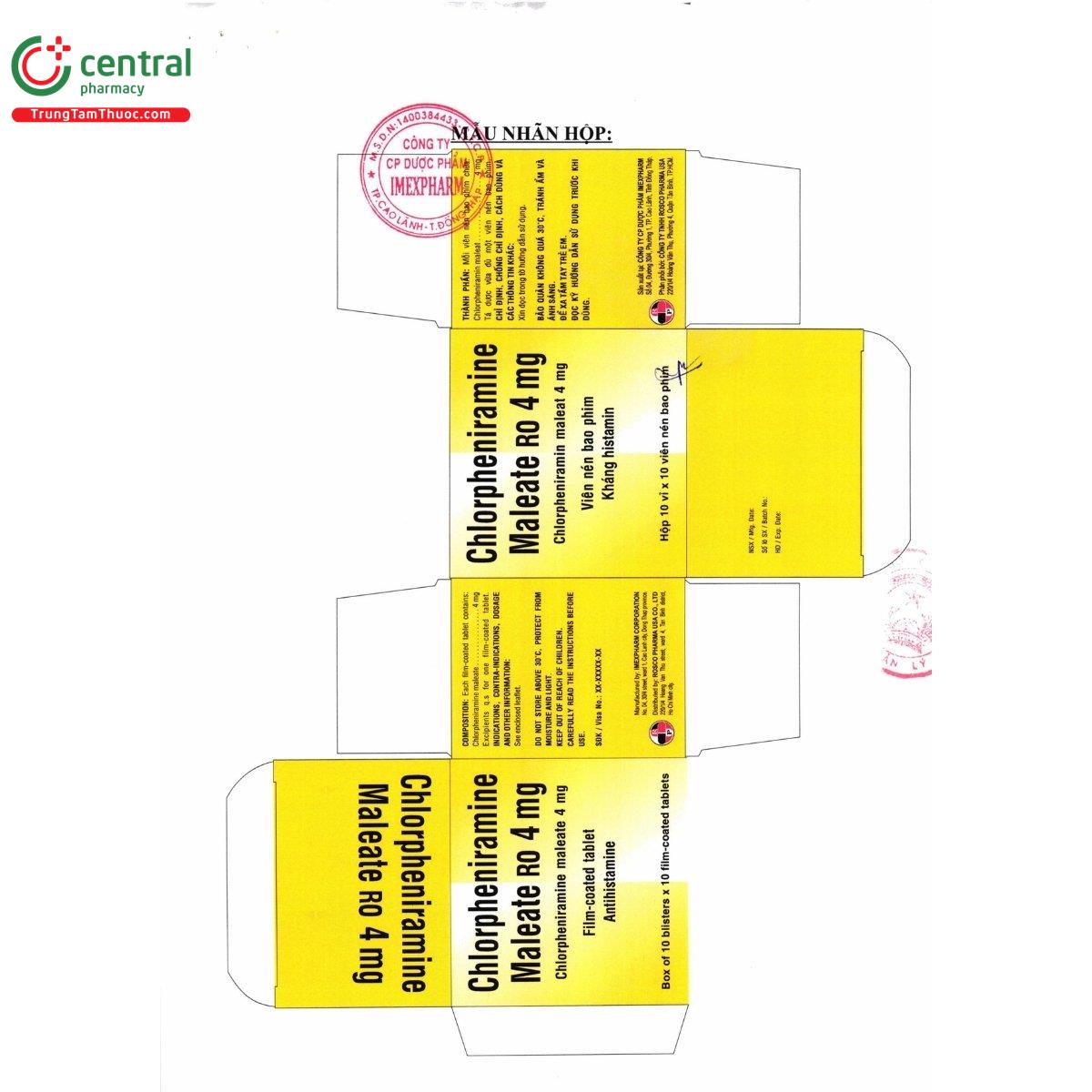 thuoc chlorpheniramine maleate ro 4mg 3 S7140 thuoc chlorpheniramine maleate ro 4mg 3 S7140