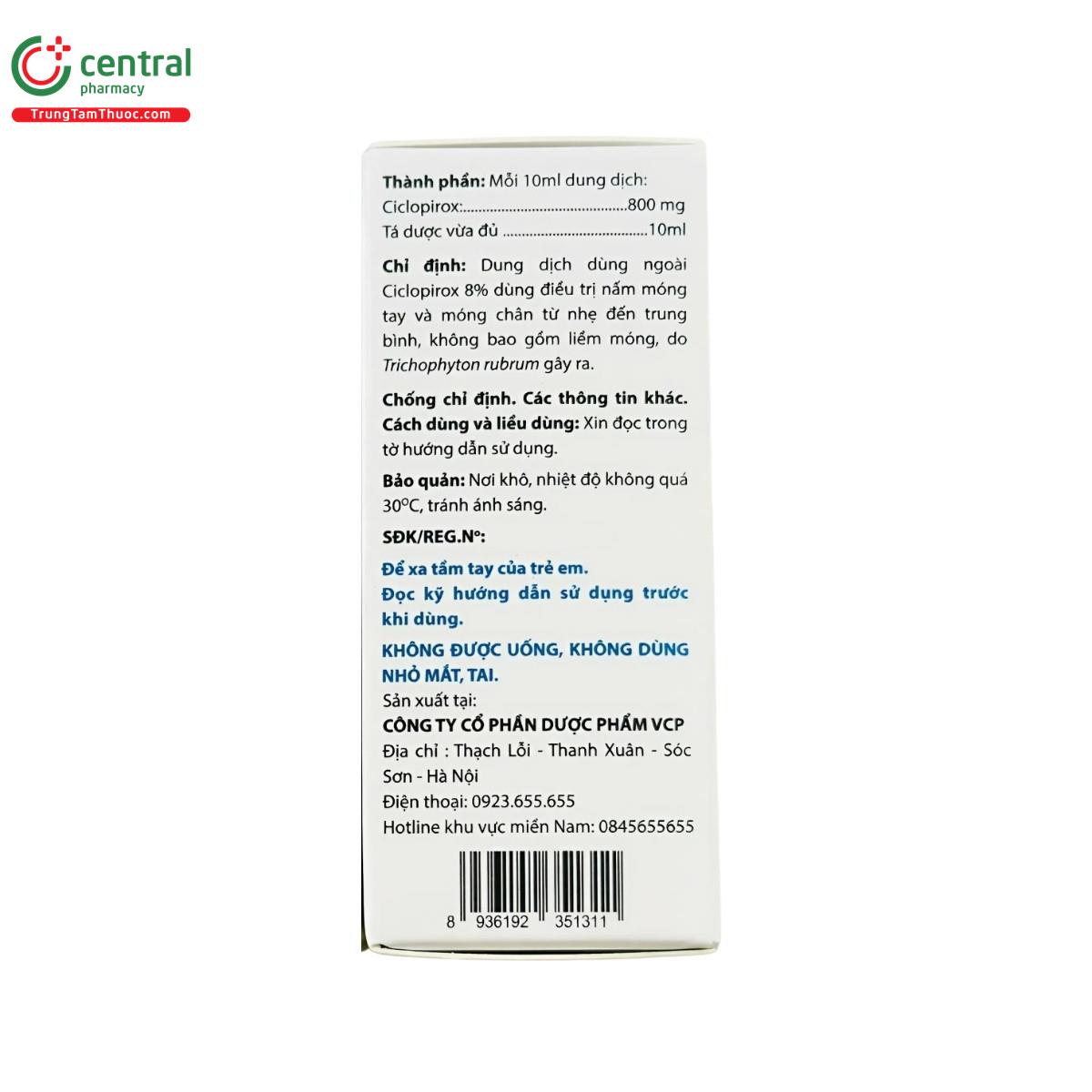 thuoc ciclopirox 8 vcp 3 I3414