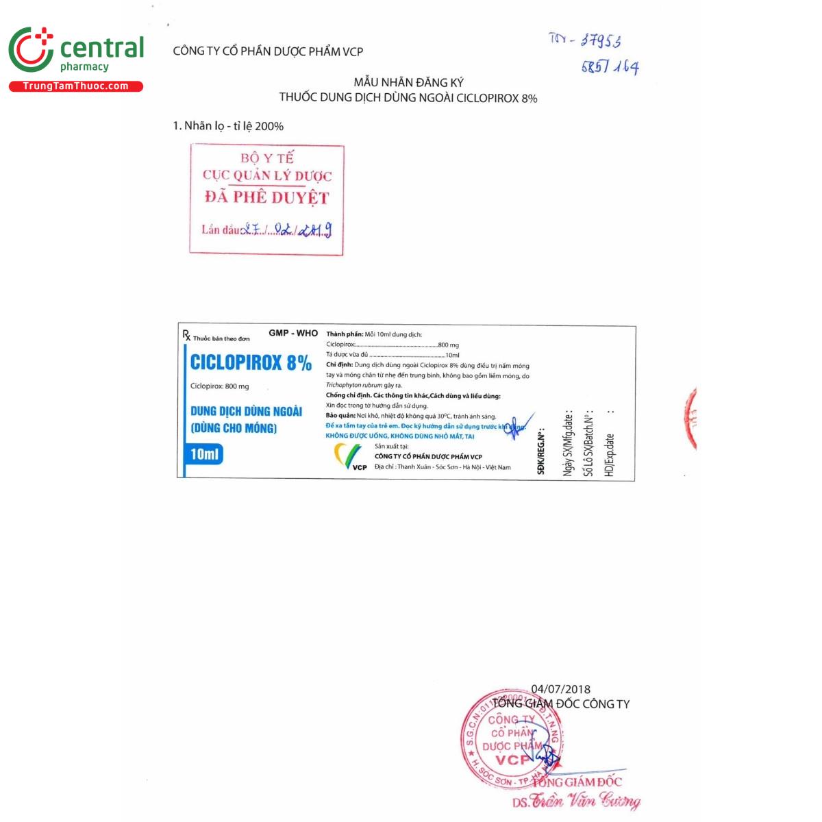 thuoc ciclopirox 8 vcp 4 F2425