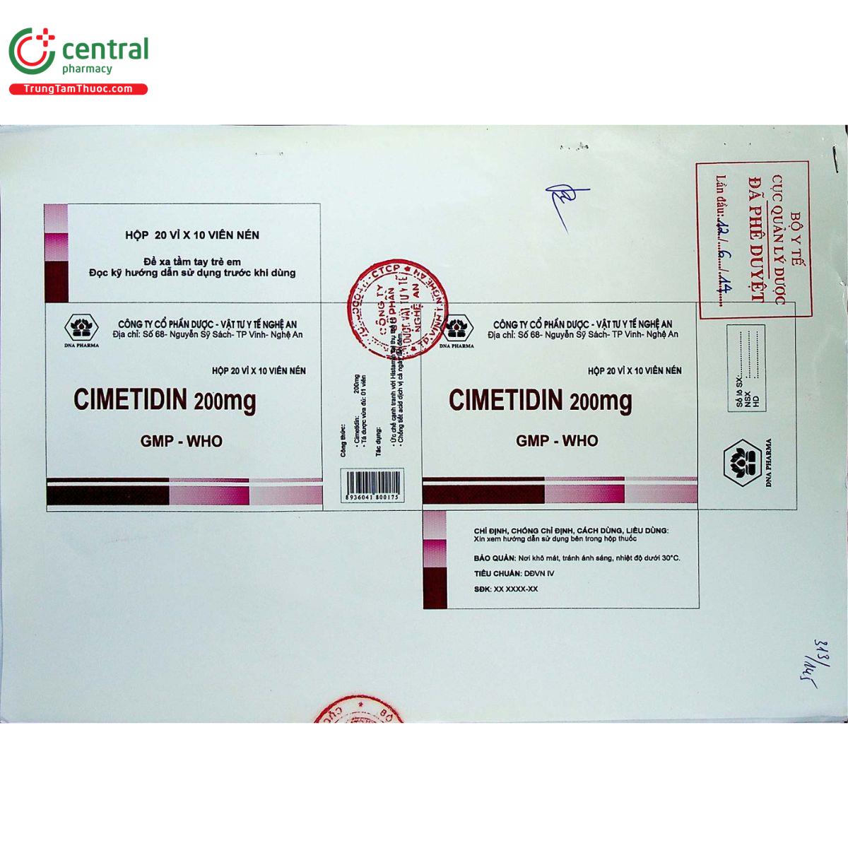 thuoc cimetidin 200mg dna pharma 2 Q6518 thuoc cimetidin 200mg dna pharma 2 Q6518