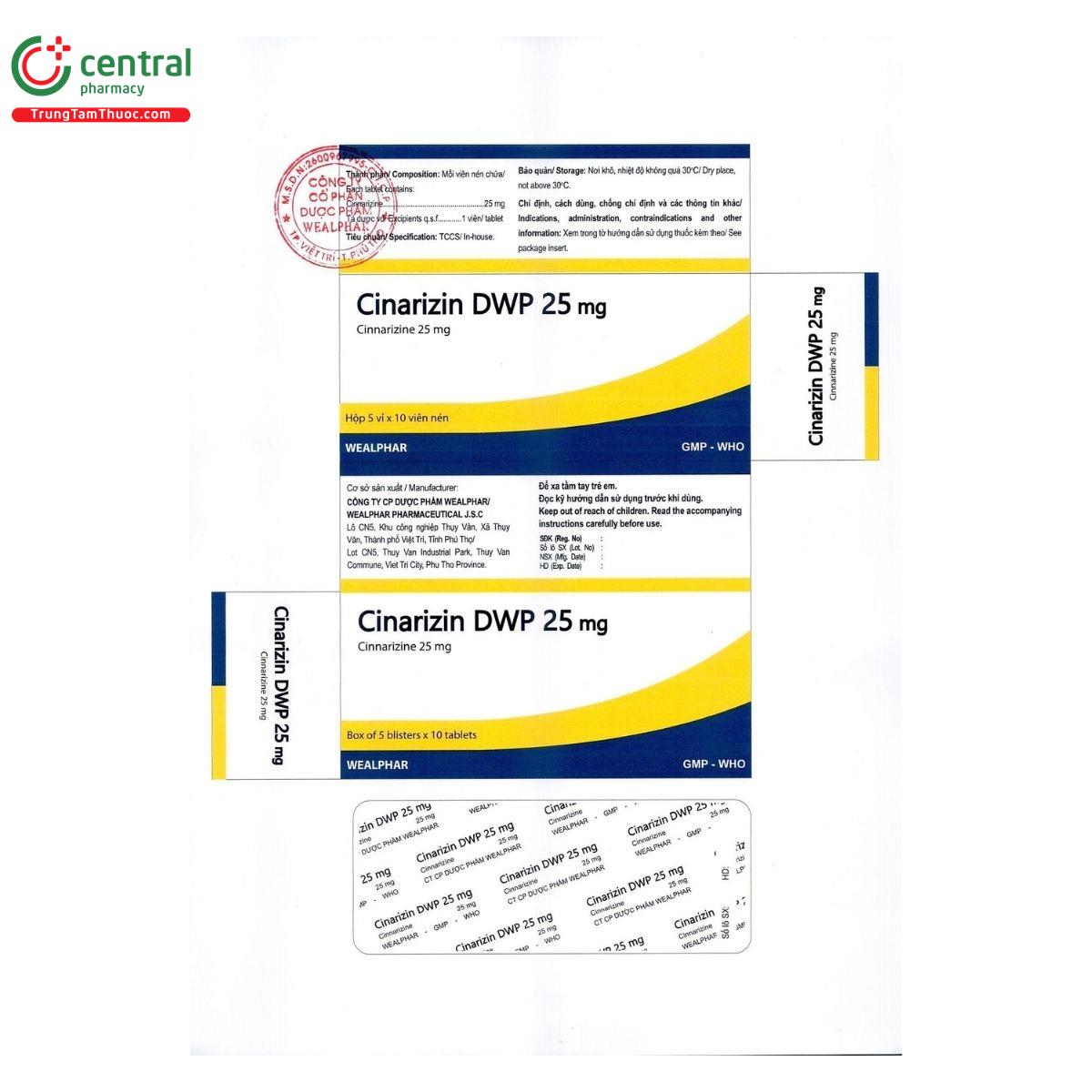 thuoc cinarizin dwp 25 mg 2 I3580 thuoc cinarizin dwp 25 mg 2 I3580