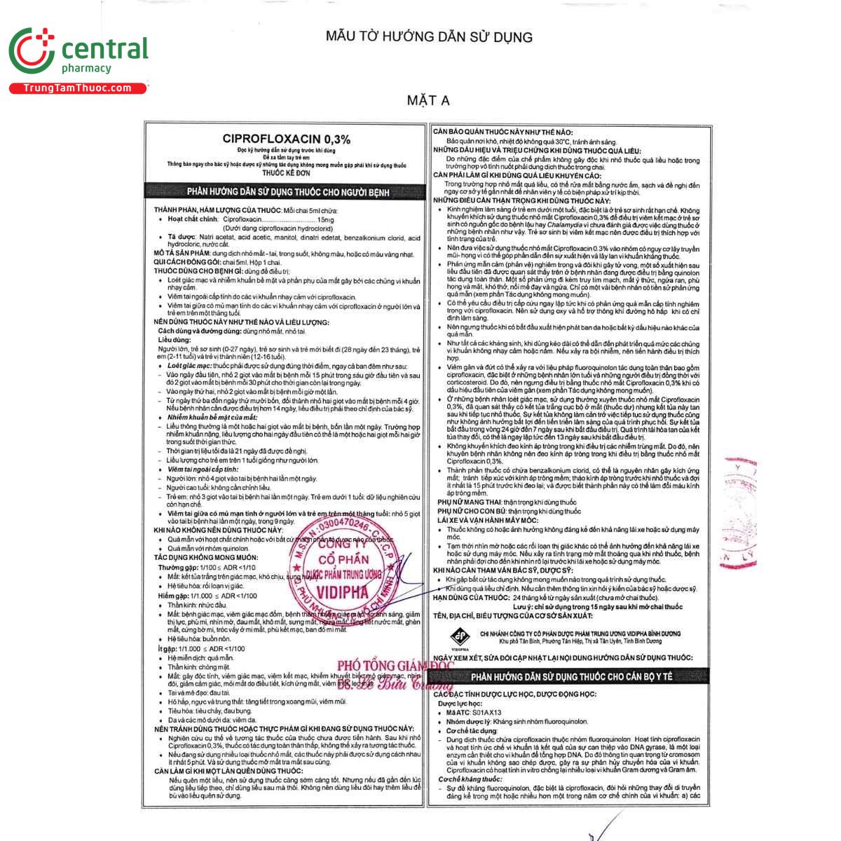 thuoc ciprofloxacin 0 3 vidipha 4 S7170 thuoc ciprofloxacin 0 3 vidipha 4 S7170