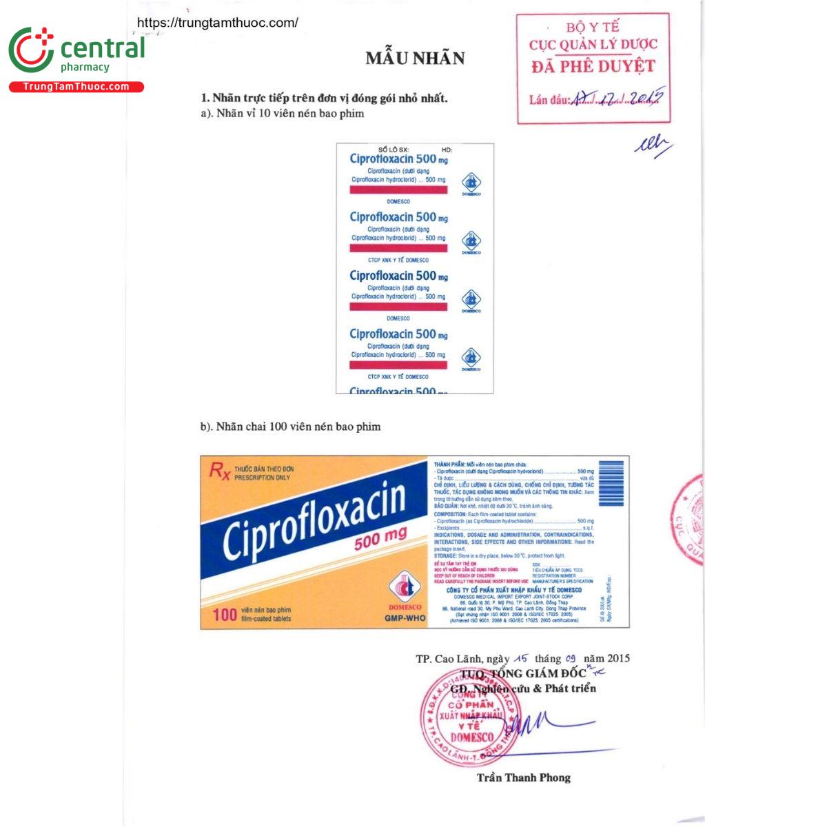 thuoc ciprofloxacin 500mg domesco 2 L4401 thuoc ciprofloxacin 500mg domesco 2 L4401