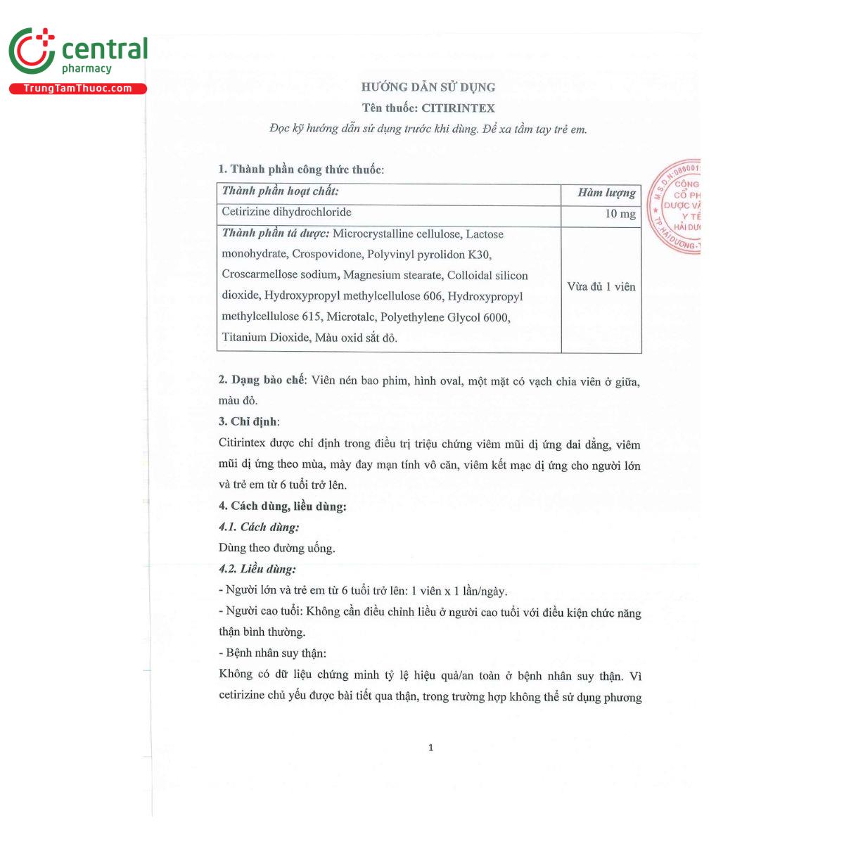 thuoc citirintex 10 mg 3 G2087 thuoc citirintex 10 mg 3 G2087