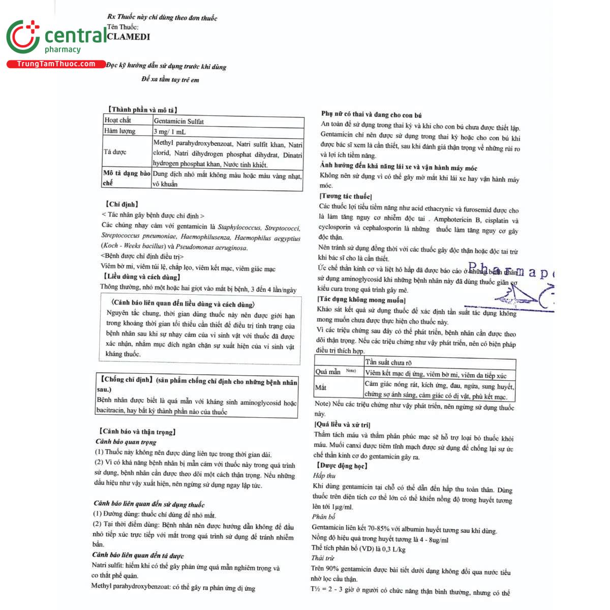 thuoc clamedi 3mg ml 3 T8653 thuoc clamedi 3mg ml 3 T8653