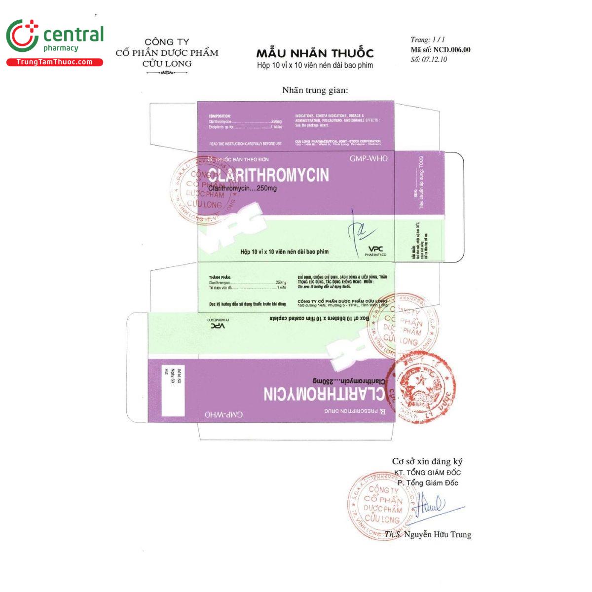 thuoc clarithromycin 250mg vpc 4 V8457 thuoc clarithromycin 250mg vpc 4 V8457