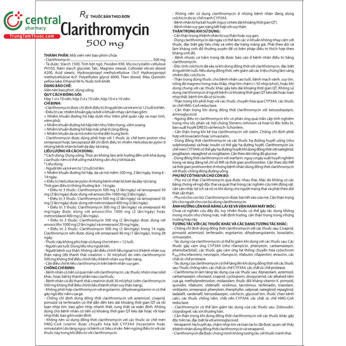 thuoc clarithromycin 500mg domesco 4 F2857 thuoc clarithromycin 500mg domesco 4 F2857