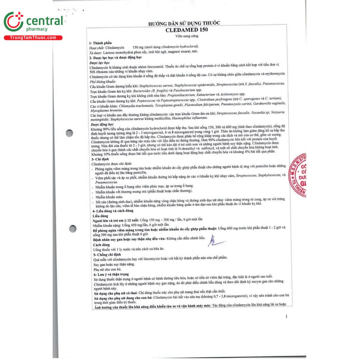 thuoc cledamed 150 10 M5641 thuoc cledamed 150 10 M5641