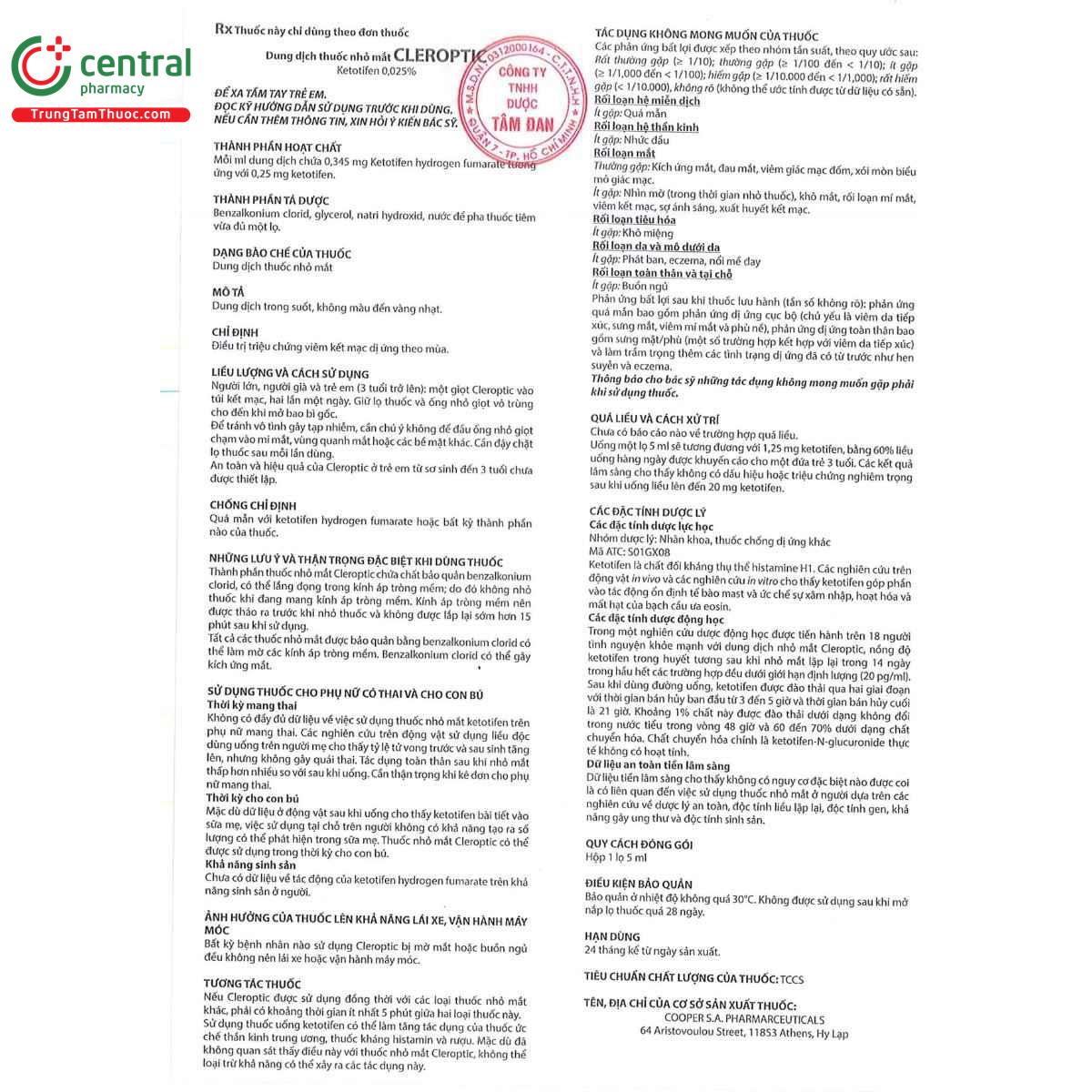 thuoc cleroptic 0025 4 Q6041 thuoc cleroptic 0025 4 Q6041