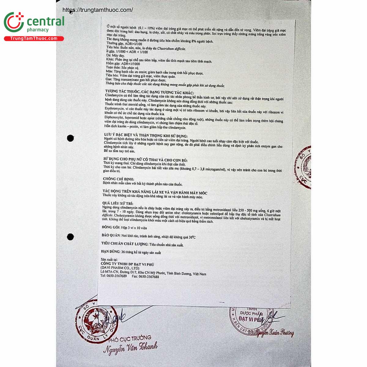 thuoc clindamycin 300mg davipharm 5 K4862 thuoc clindamycin 300mg davipharm 5 K4862