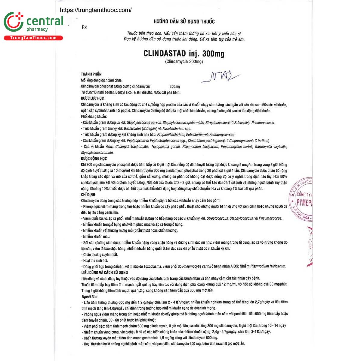 thuoc clindastad inj 300mg 4 S7483 thuoc clindastad inj 300mg 4 S7483