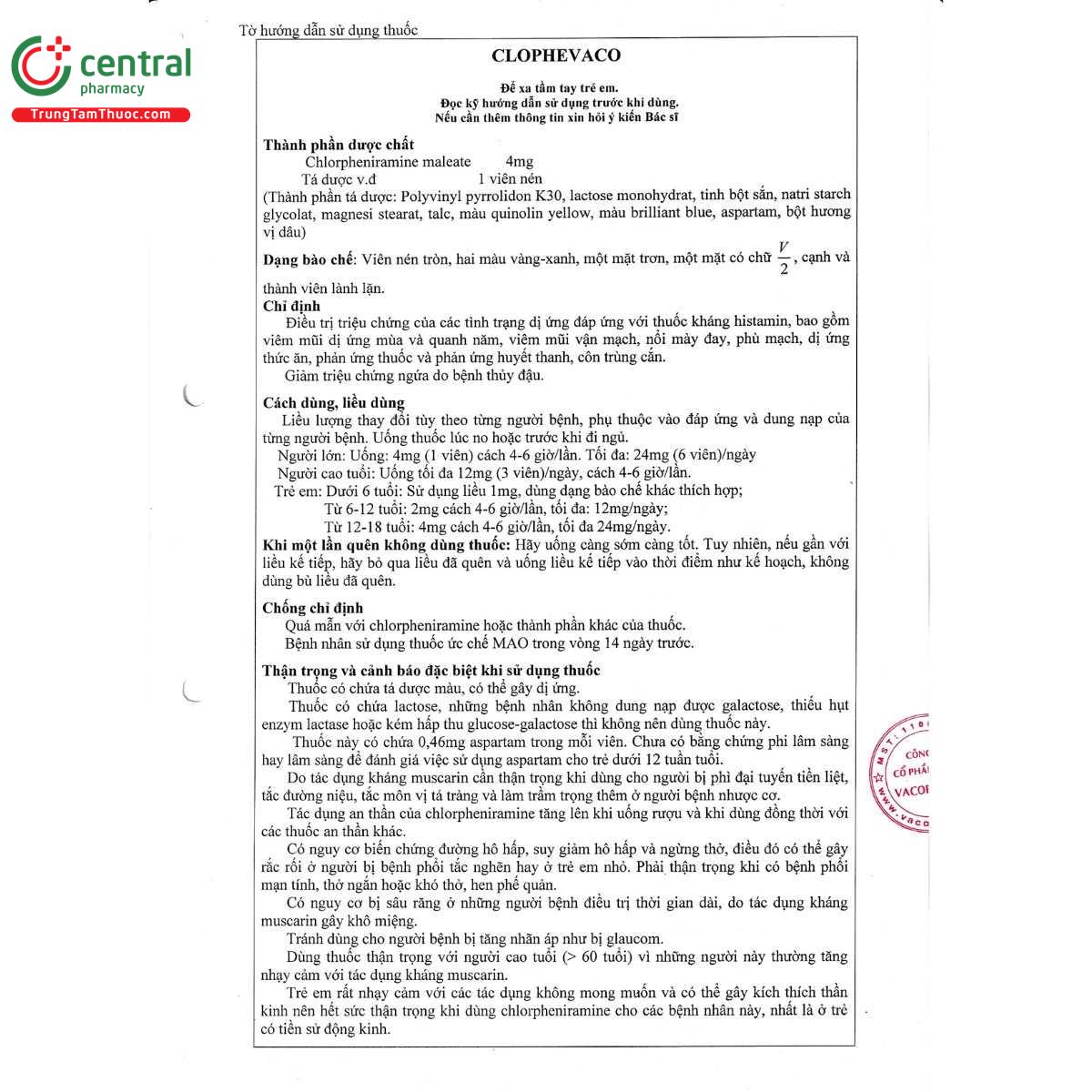 thuoc clophevaco 4mg 8 K4446