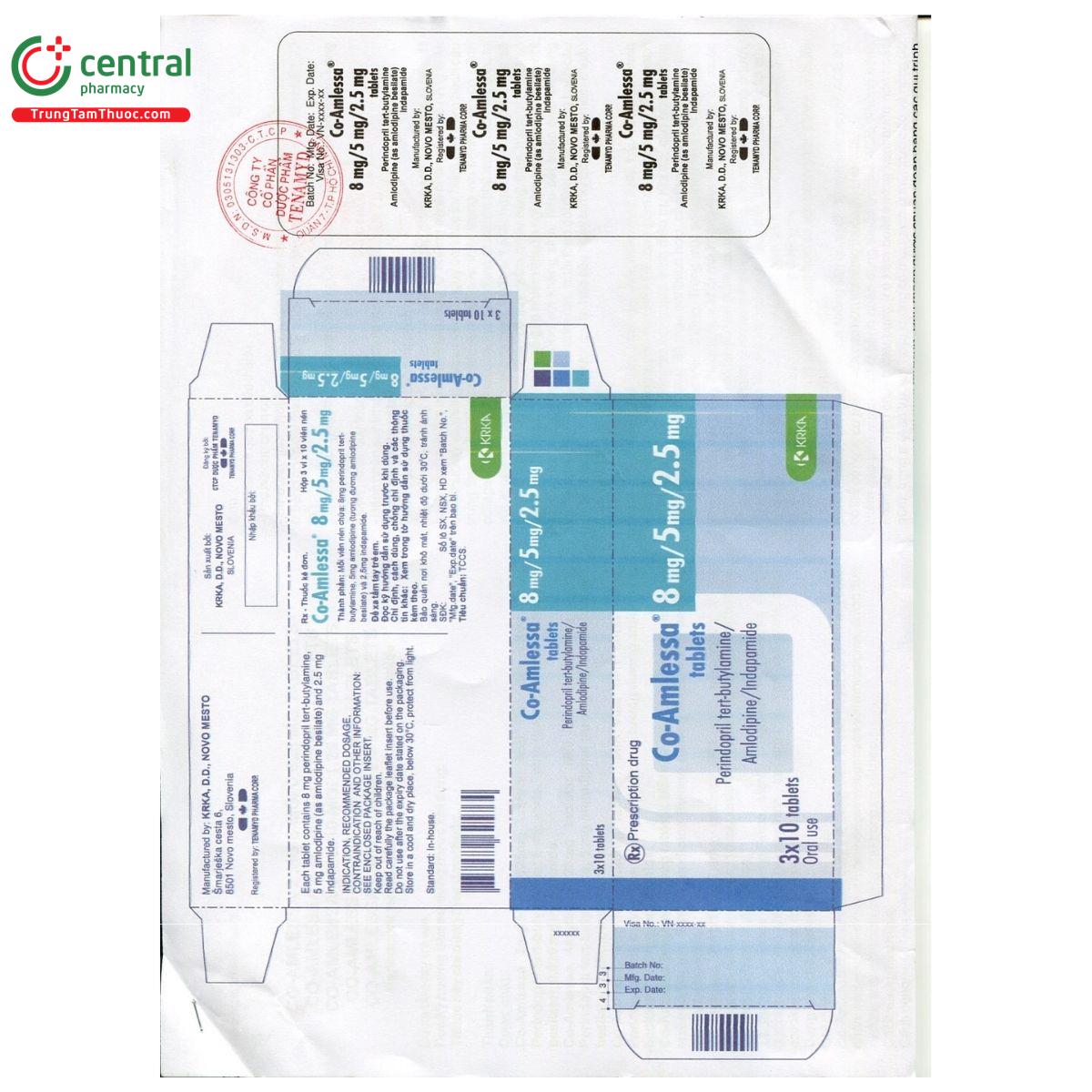 thuoc co amlessa 8mg 5mg 2 5mg tablets 2 A0187 thuoc co amlessa 8mg 5mg 2 5mg tablets 2 A0187