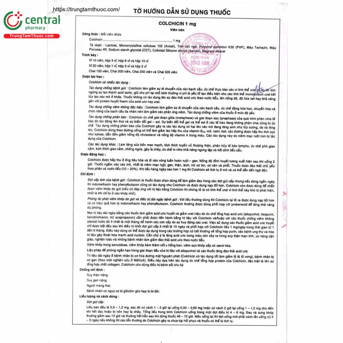 thuoc colchicin 1mg dong nam pharma 4 N5334 thuoc colchicin 1mg dong nam pharma 4 N5334