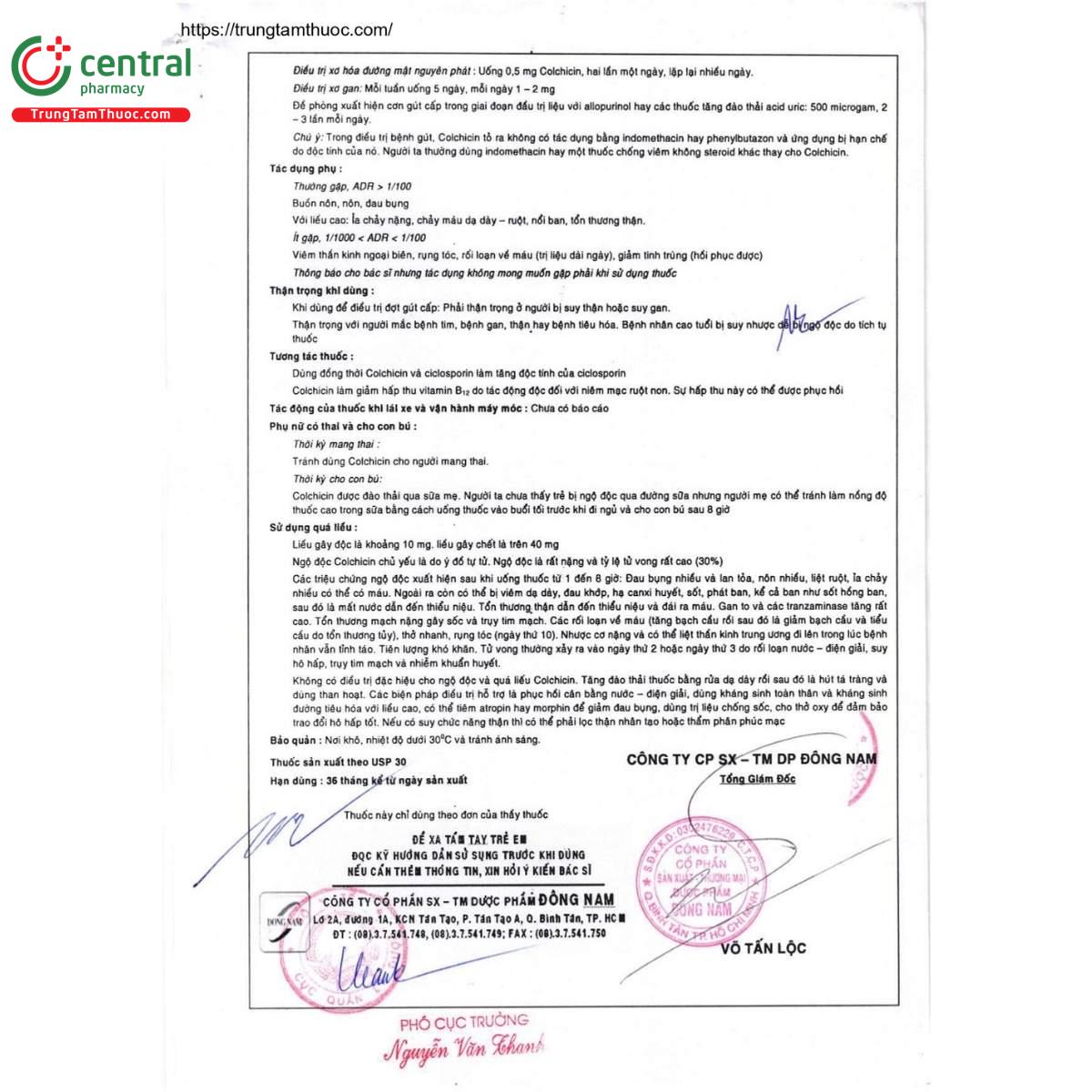 thuoc colchicin 1mg dong nam pharma 5 G2686 thuoc colchicin 1mg dong nam pharma 5 G2686