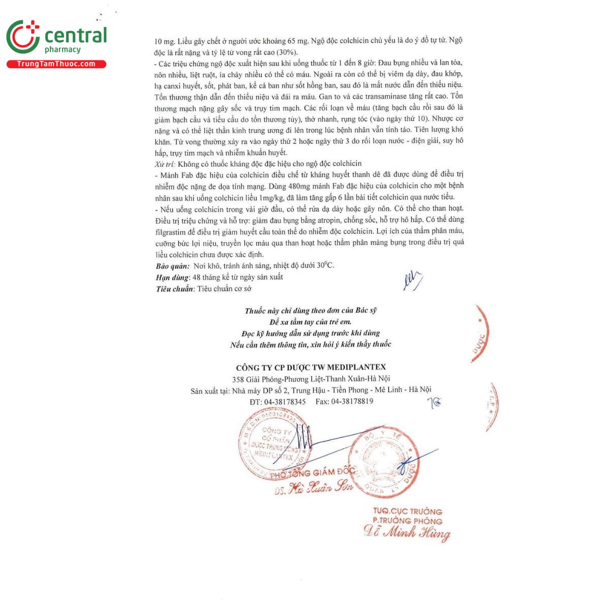 thuoc colchicine 1mg mediplantex 7 G2044 thuoc colchicine 1mg mediplantex 7 G2044