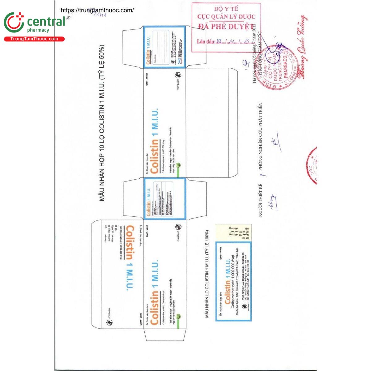 thuoc colistin 1miu pharbaco 2 G2686 thuoc colistin 1miu pharbaco 2 G2686