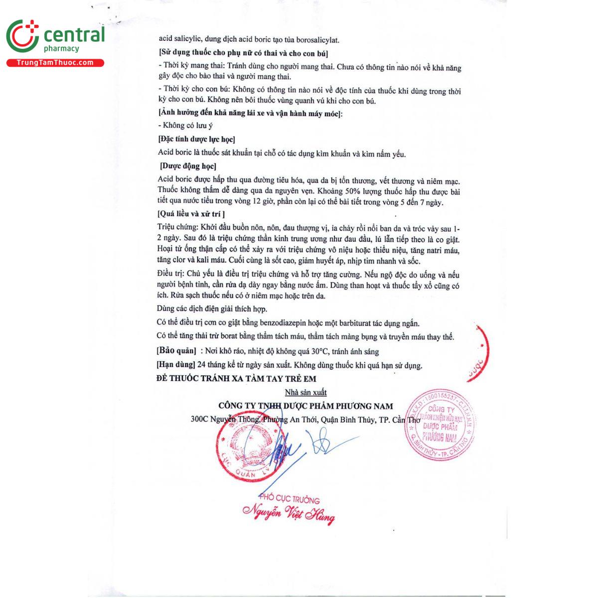 thuoc con boric 3 duoc phuong nam 4 A0617 thuoc con boric 3 duoc phuong nam 4 A0617