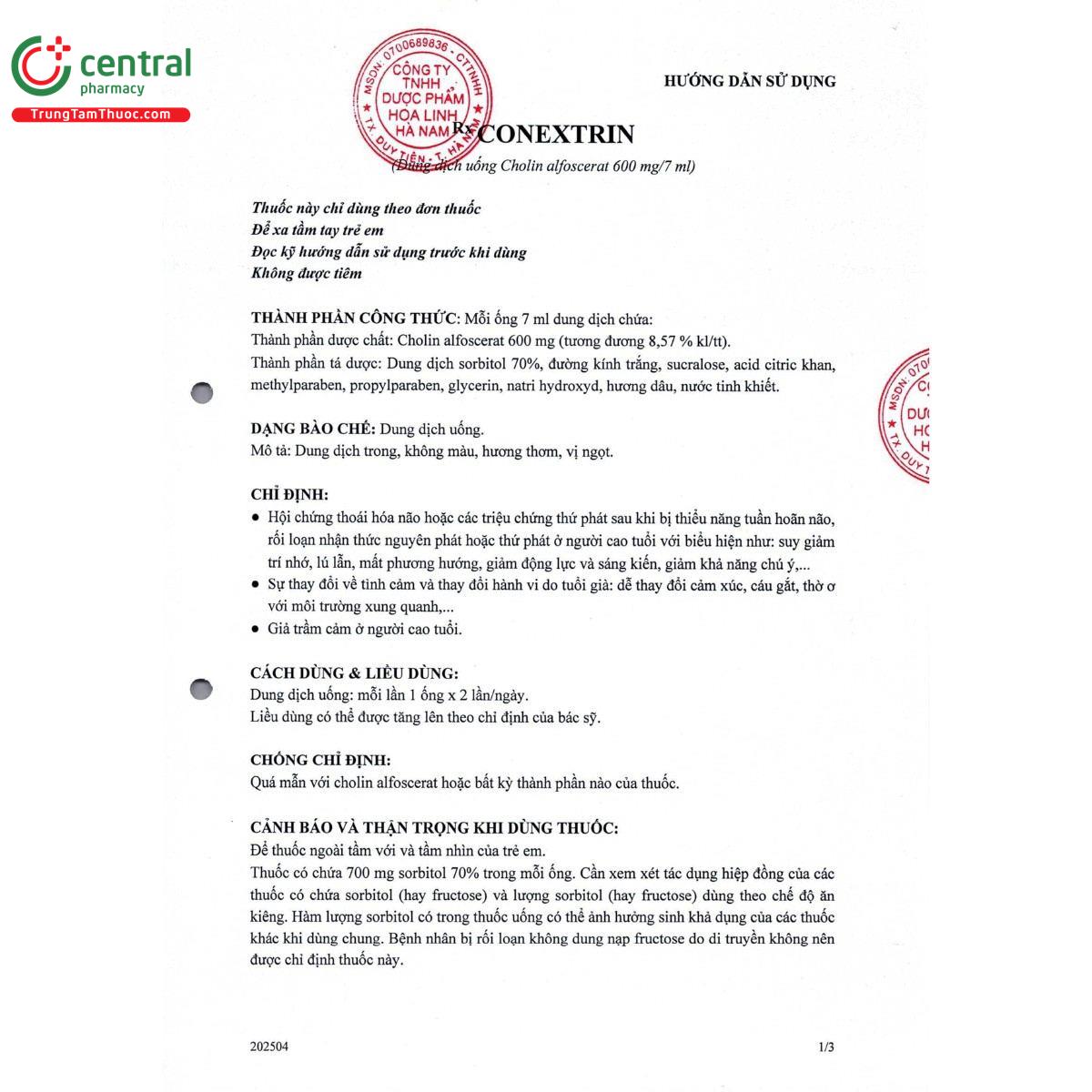 thuoc conextrin 600mg 7ml 5 P6064 thuoc conextrin 600mg 7ml 5 P6064