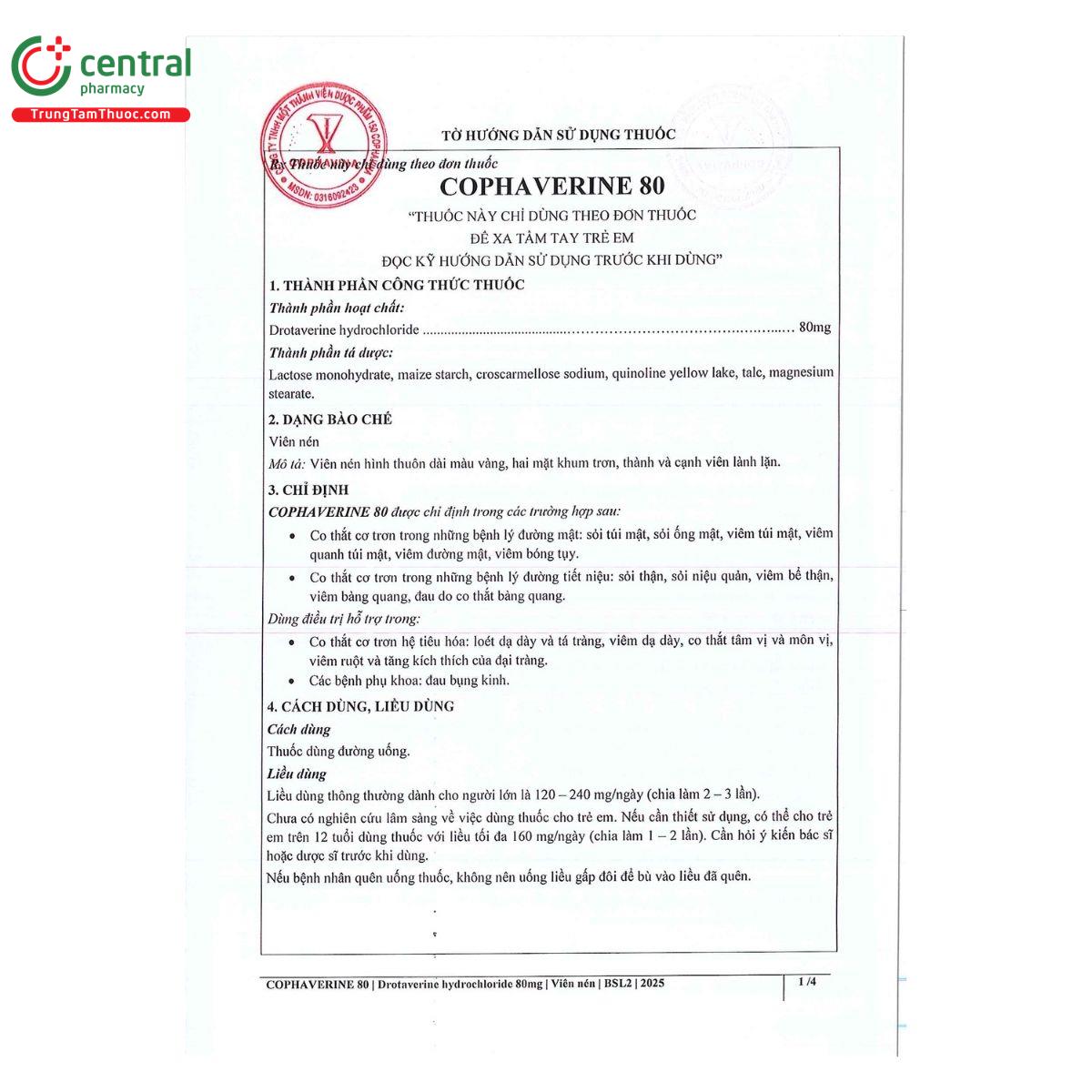 thuoc cophaverine 80 4 R7100 thuoc cophaverine 80 4 R7100