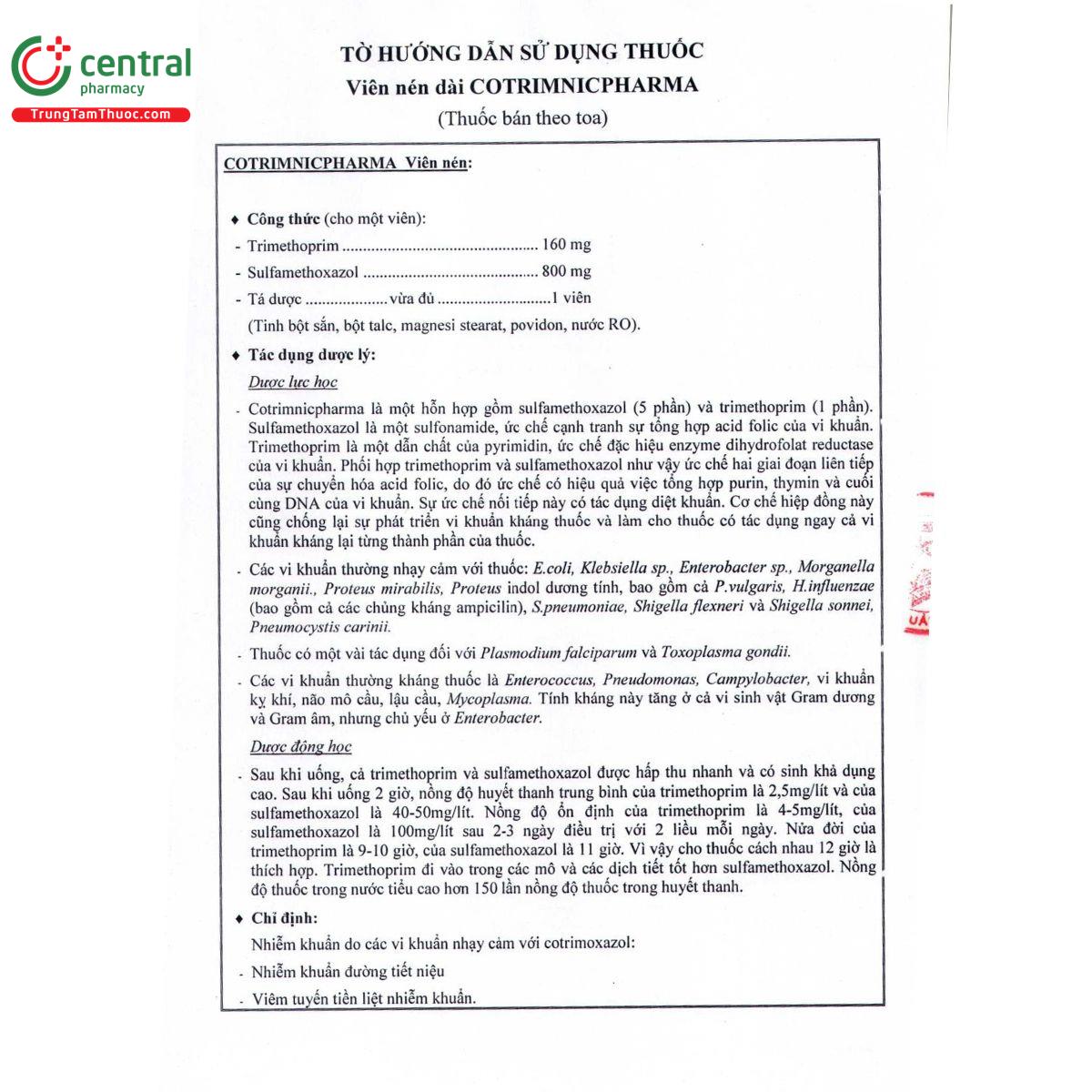 thuoc cotrimnicpharma 800mg 160mg 4 B0182 thuoc cotrimnicpharma 800mg 160mg 4 B0182