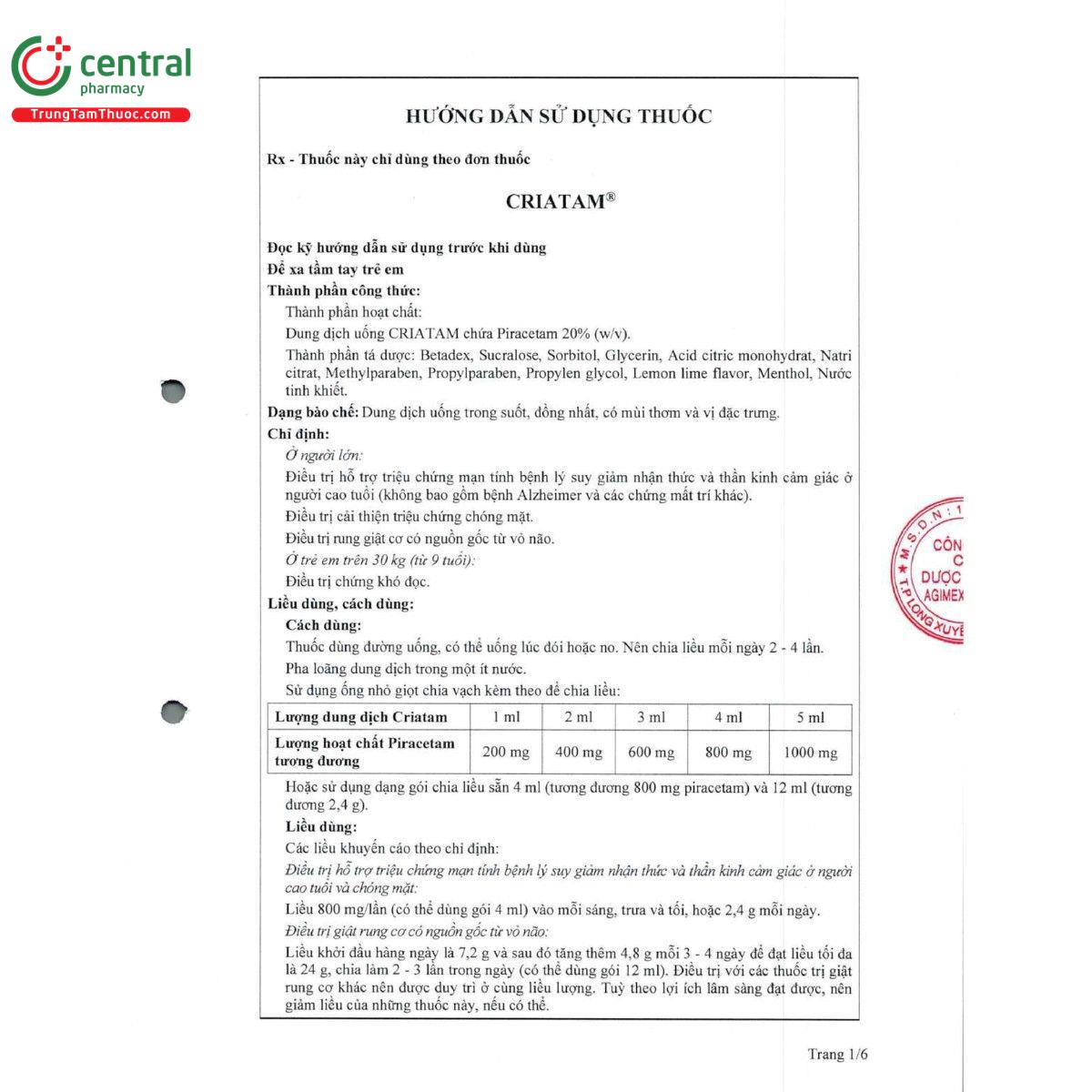 thuoc criatam 20 17 O5165 thuoc criatam 20 17 O5165