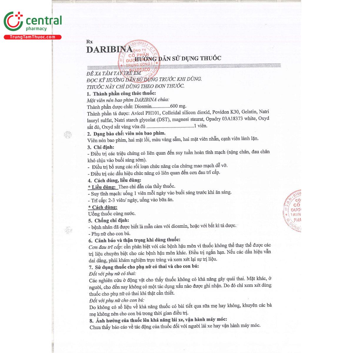 thuoc daribina 7 U8342 thuoc daribina 7 U8342