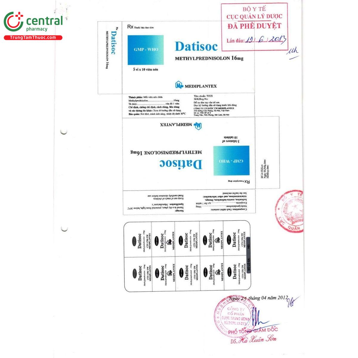 thuoc datisoc 16mg 3 C0560 thuoc datisoc 16mg 3 C0560