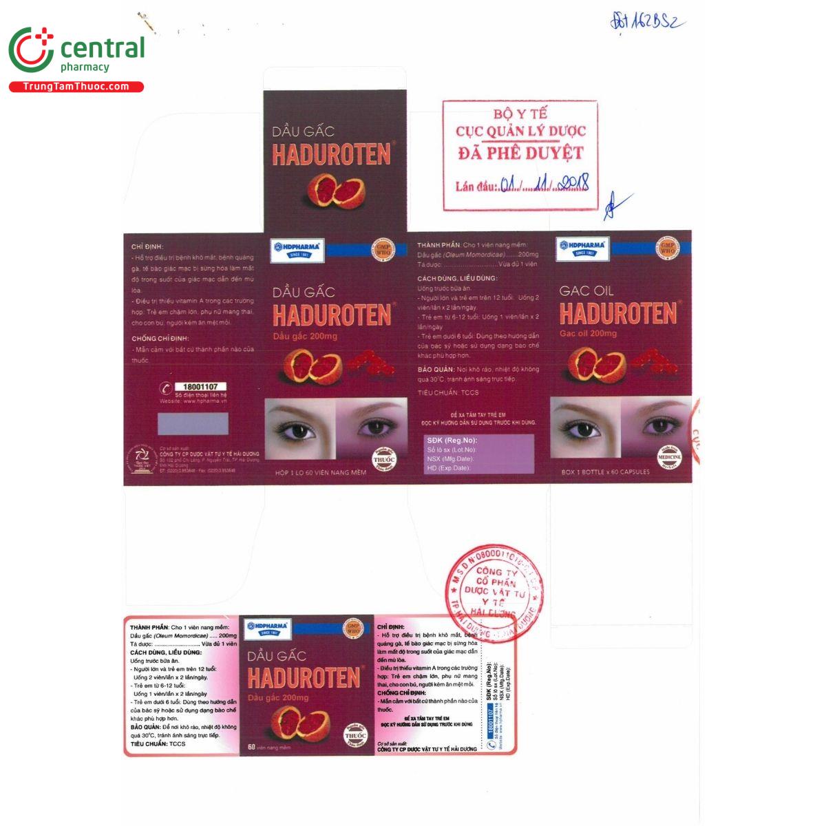 thuoc dau gac haduroten 200mg 6 U8238 thuoc dau gac haduroten 200mg 6 U8238