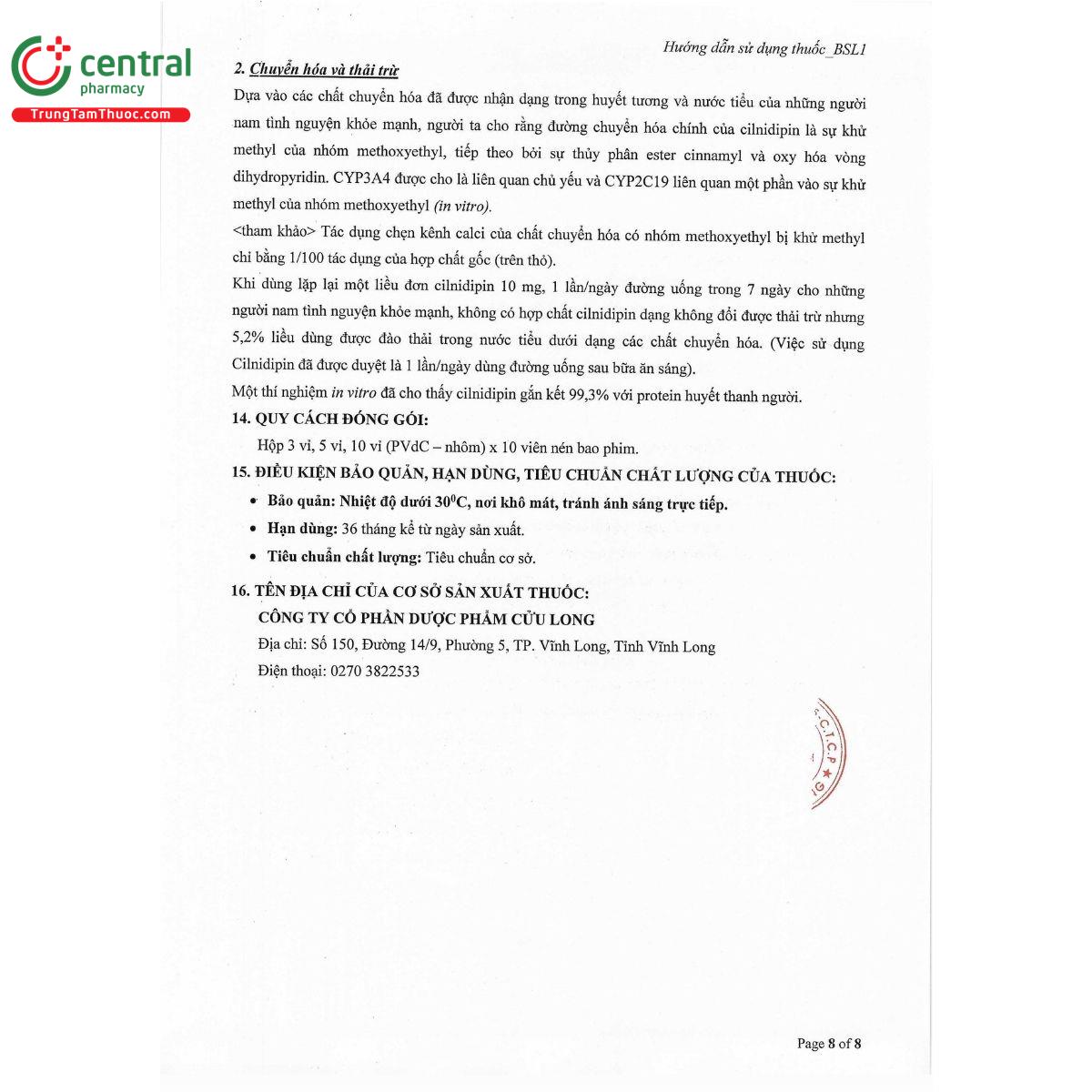 thuoc dcl cilnidipin 10mg 10 U8352 thuoc dcl cilnidipin 10mg 10 U8352