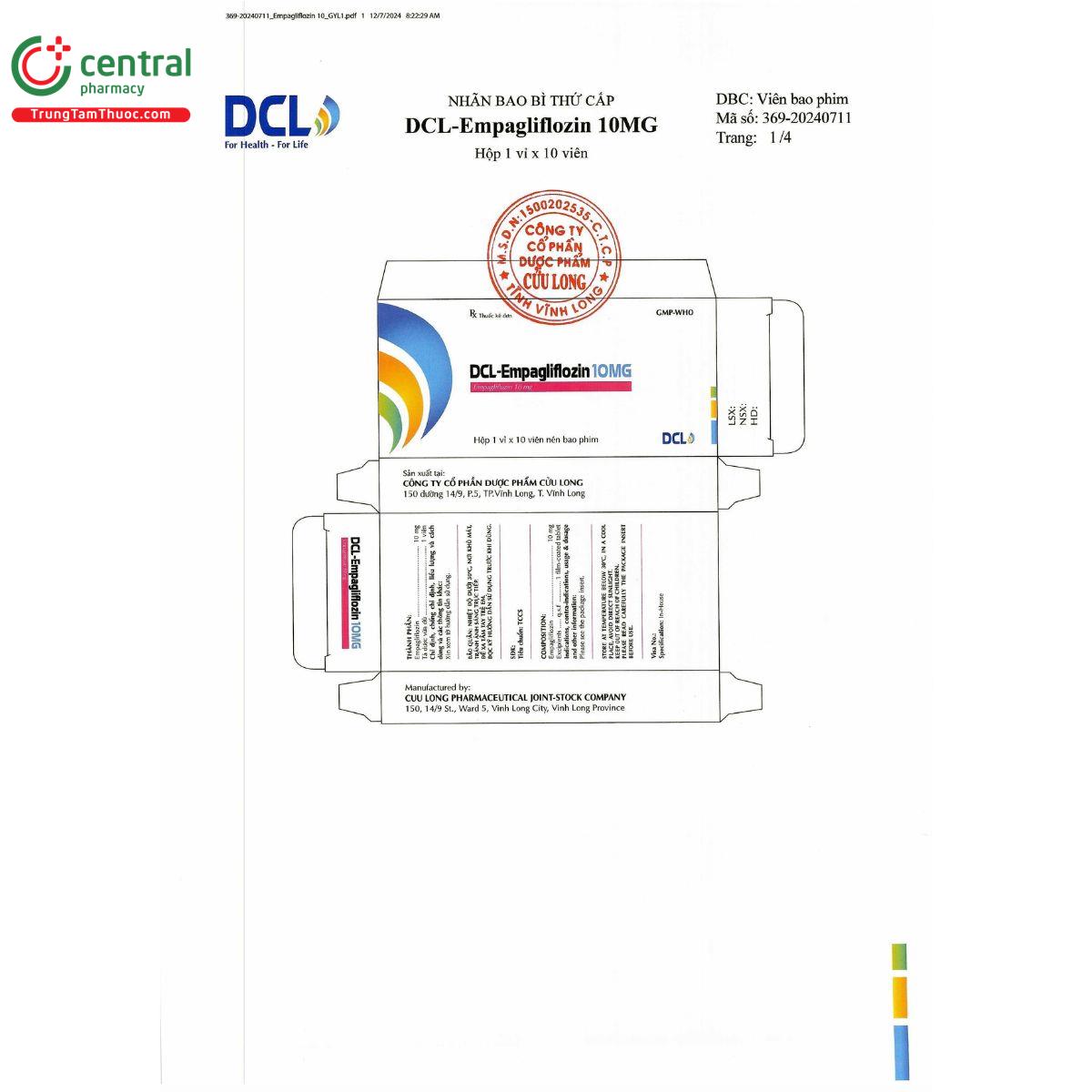thuoc dcl empagliflozin 10mg 3 C0304 thuoc dcl empagliflozin 10mg 3 C0304