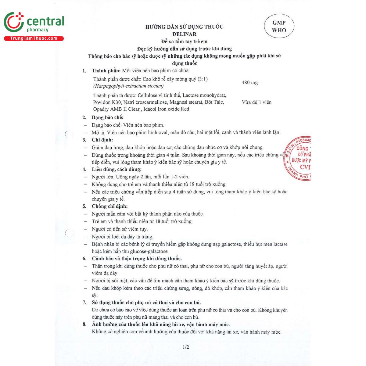 thuoc delinar 10 U8063