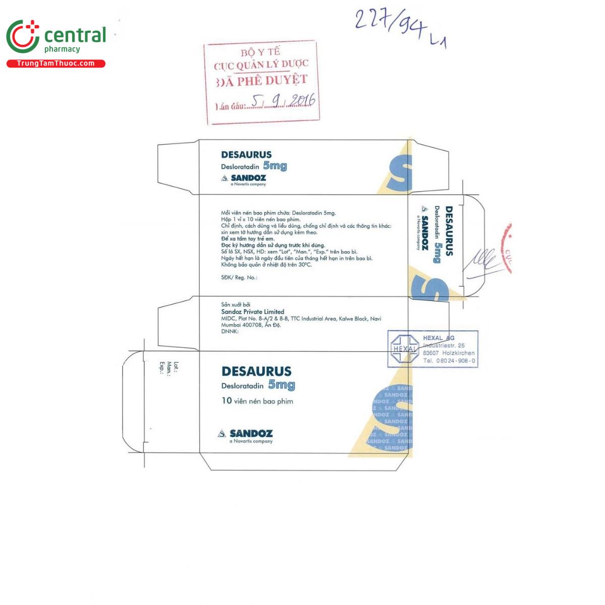 thuoc desaurus 5mg 2 D1567 thuoc desaurus 5mg 2 D1567