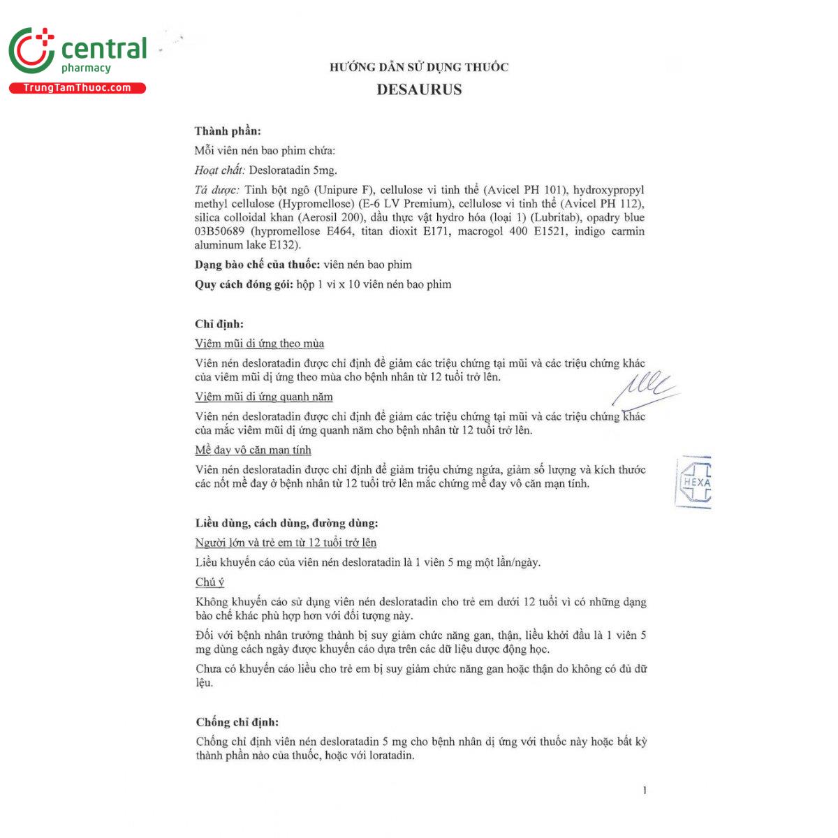 thuoc desaurus 5mg 3 A0478 thuoc desaurus 5mg 3 A0478