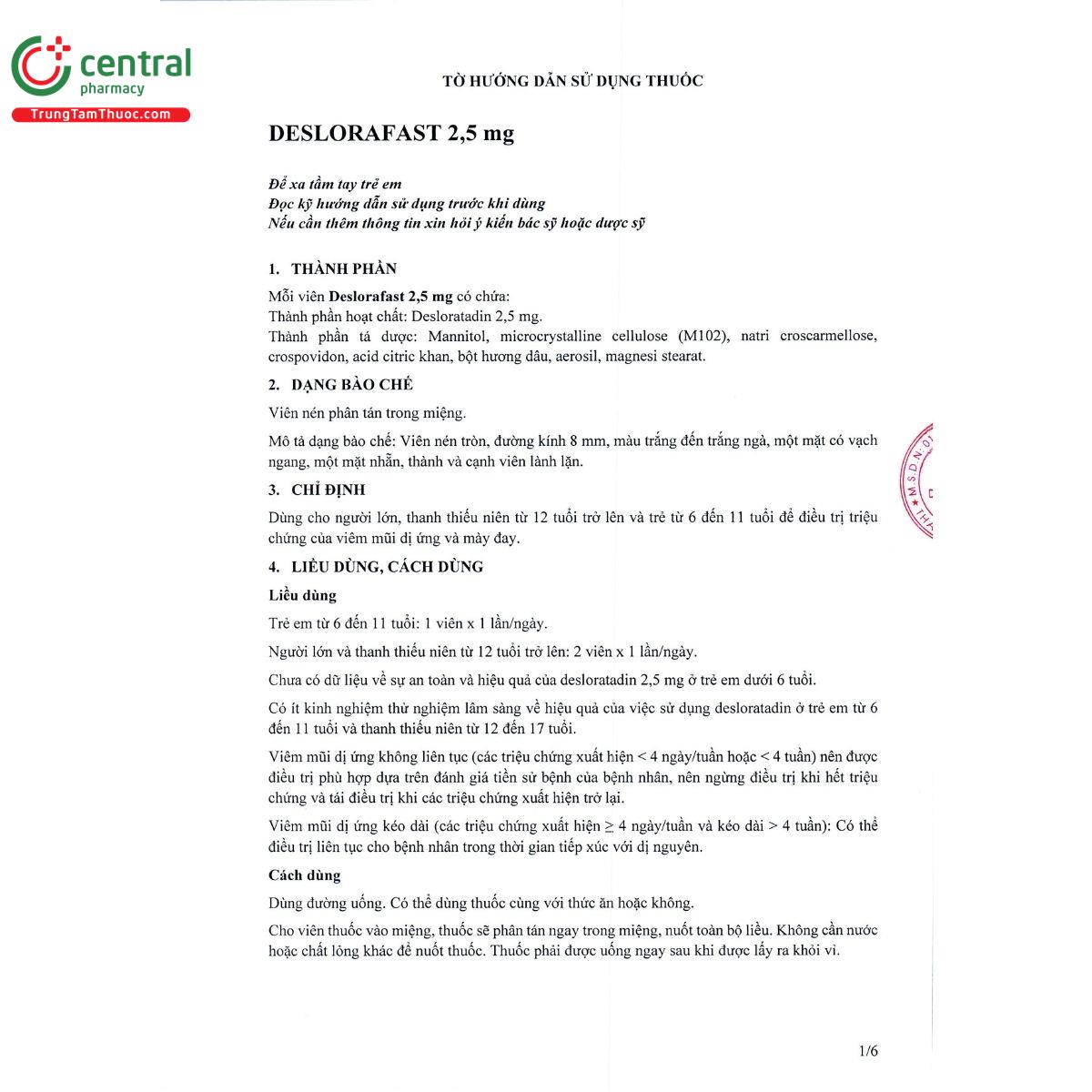 thuoc deslorafast 2 5mg 9 M5223 thuoc deslorafast 2 5mg 9 M5223