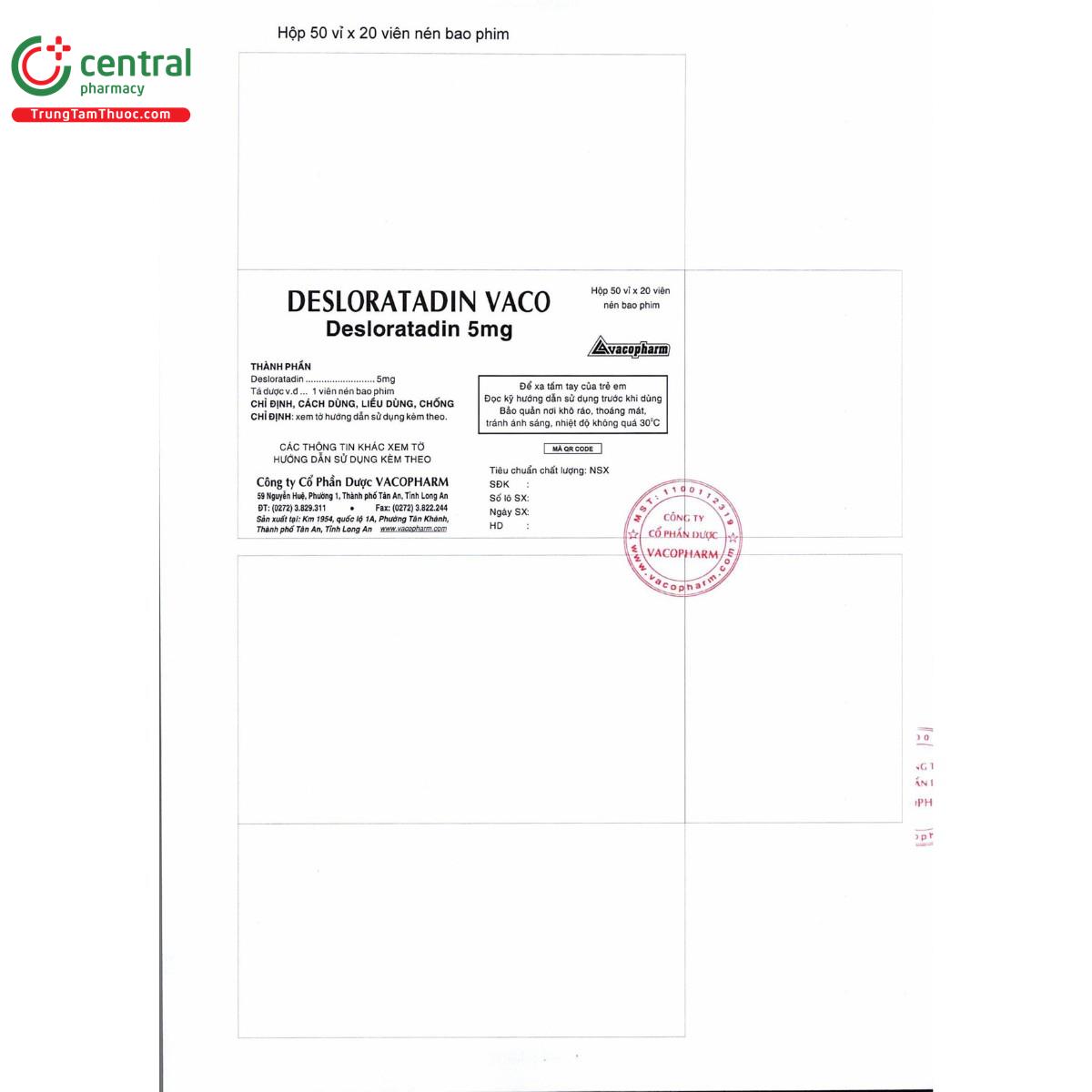 thuoc desloratadin vaco 5mg 10 V8613 thuoc desloratadin vaco 5mg 10 V8613