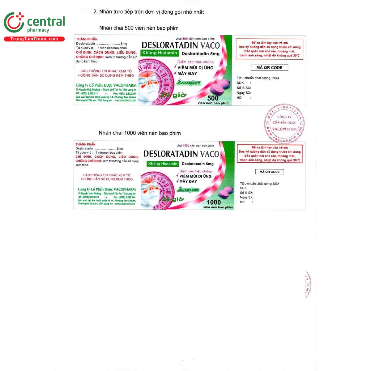 thuoc desloratadin vaco 5mg 12 J3438 thuoc desloratadin vaco 5mg 12 J3438