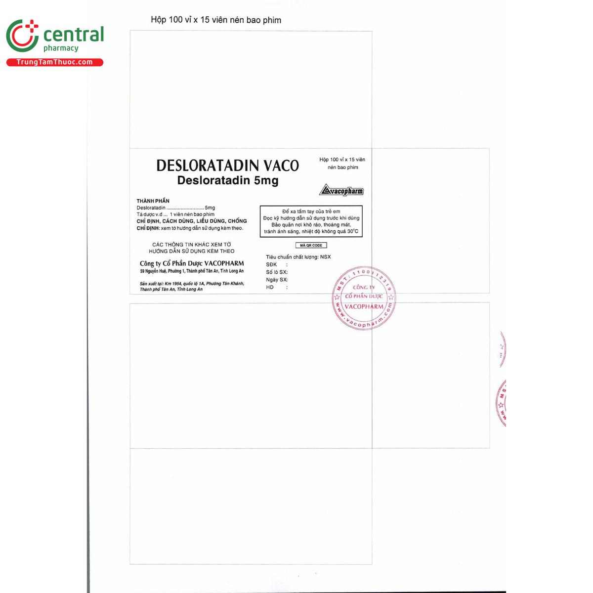 thuoc desloratadin vaco 5mg 8 S7550 thuoc desloratadin vaco 5mg 8 S7550
