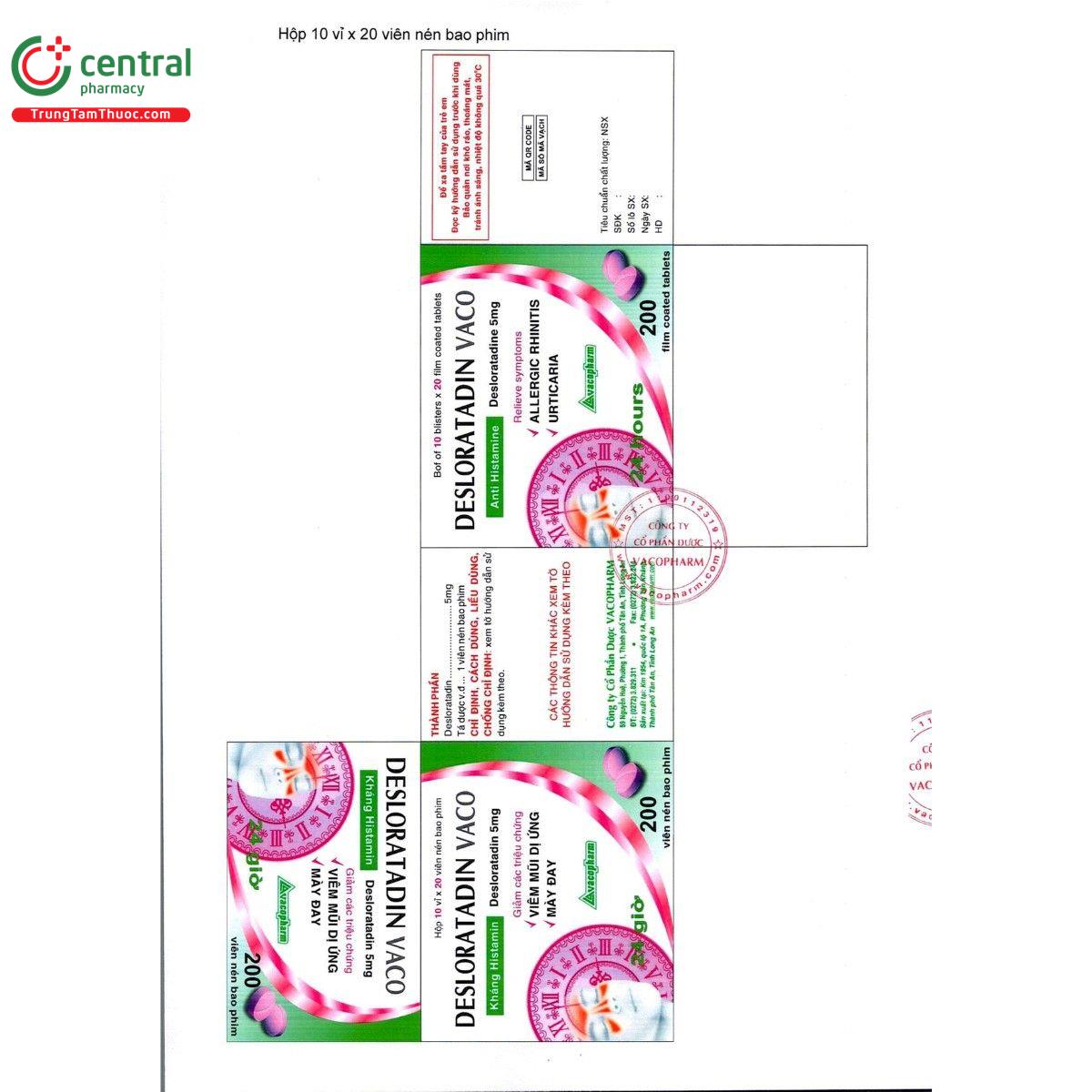 thuoc desloratadin vaco 5mg 9 P6076 thuoc desloratadin vaco 5mg 9 P6076