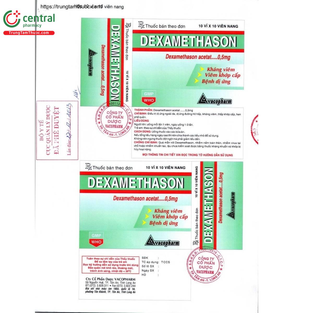 thuoc dexamethason 0 5mg vacopharm vien nang cung 2 D1767 thuoc dexamethason 0 5mg vacopharm vien nang cung 2 D1767