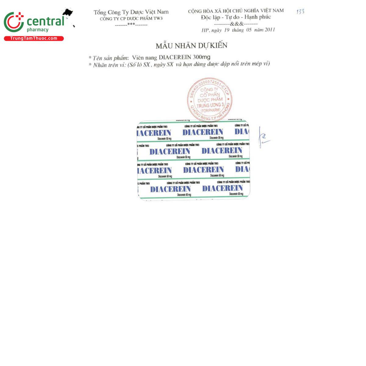 thuoc diacerein 50mg tw3 3 R7568 thuoc diacerein 50mg tw3 3 R7568