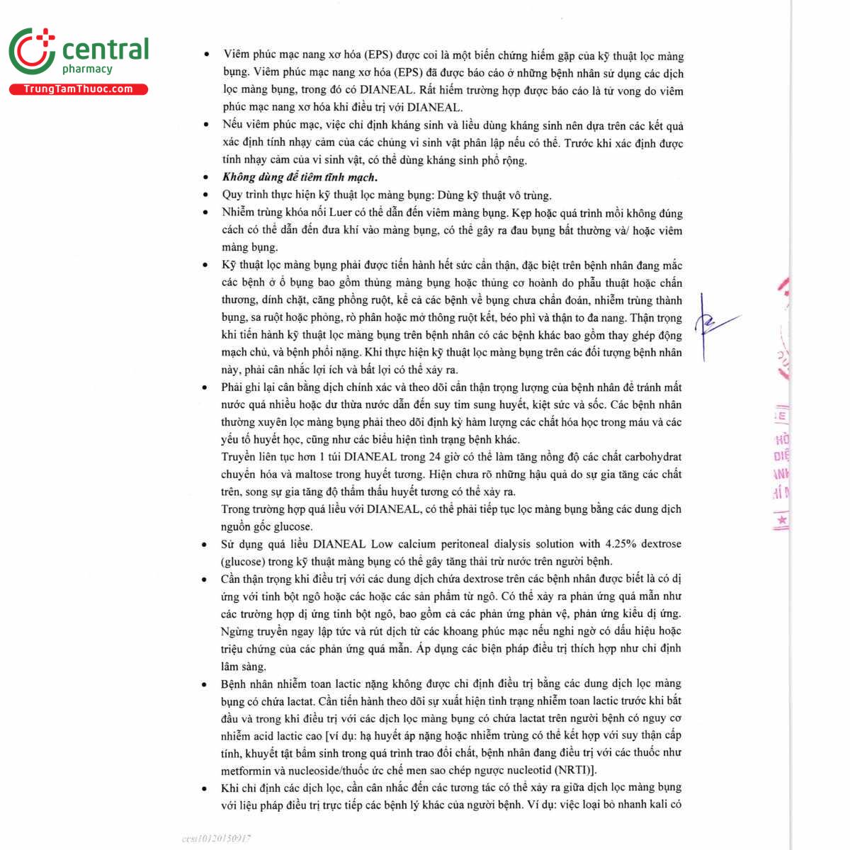 thuoc dianeal low calcium 25meq l peritoneal dialysis solution with 425 dextrose 7 K4050