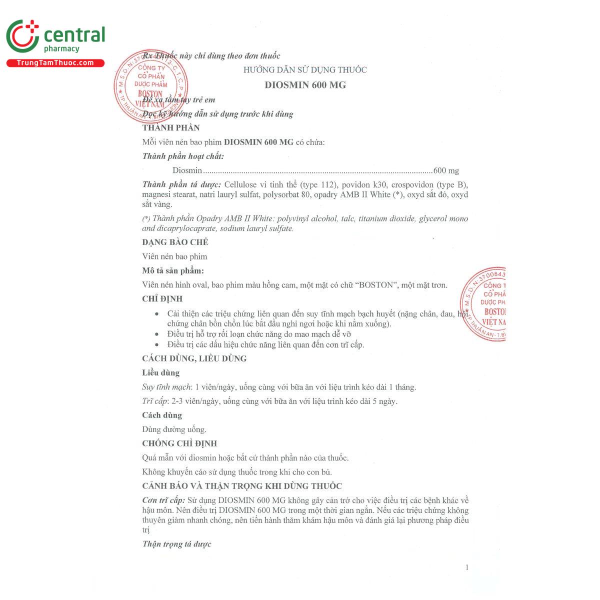 thuoc diosmin 600mg boston pharma 4 S7520